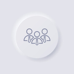 Group of people Icon, White Neumorphism soft UI Design for Web design, Application UI and more, Button, Vector.