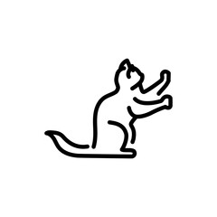 Cat enjoy rest color line icon. Pictogram for web page