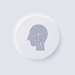 Head overlap stroke line icon, White Neumorphism soft UI Design for Web design, Application UI and more, Button, Vector.