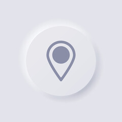 Location pinpoint icon, White Neumorphism soft UI Design for Web design, Application UI and more, Button, Vector.