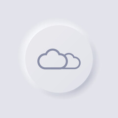 Cloud Icon, White Neumorphism soft UI Design for Web design, Application UI and more, Button, Vector.