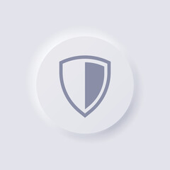 Shield icon, White Neumorphism soft UI Design for Web design, Application UI and more, Button, Vector.