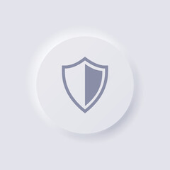 Shield icon, White Neumorphism soft UI Design for Web design, Application UI and more, Button, Vector.