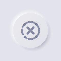 Cross icon, White Neumorphism soft UI Design for Web design, Application UI and more, Button, Vector.