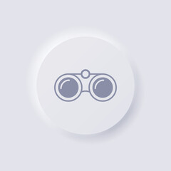 Binoculars icon, White Neumorphism soft UI Design for Web design, Application UI and more, Button, Vector.