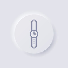 Wristwatch icon, White Neumorphism soft UI Design for Web design, Application UI and more, Button, Vector.
