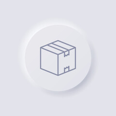 Box icon, White Neumorphism soft UI Design for Web design, Application UI and more, Button, Vector.