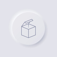 Box icon, White Neumorphism soft UI Design for Web design, Application UI and more, Button, Vector.