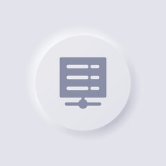 Server icon, White Neumorphism soft UI Design for Web design, Application UI and more, Button, Vector.