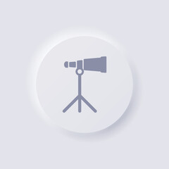 Binoculars icon, White Neumorphism soft UI Design for Web design, Application UI and more, Button, Vector.
