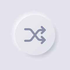 Shuffle button icon, White Neumorphism soft UI Design for Web design, Application UI and more, Button, Vector.