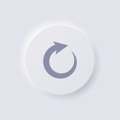 Circular arrow icon, White Neumorphism soft UI Design for Web design, Application UI and more, Button, Vector.