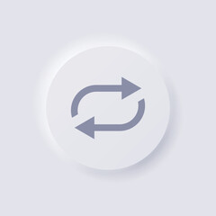 Repeat button icon, White Neumorphism soft UI Design for Web design, Application UI and more, Button, Vector.