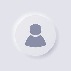 User icon, White Neumorphism soft UI Design for Web design, Application UI and more, Button, Vector.