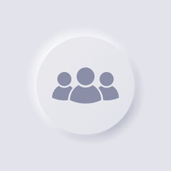 Group of people Icon, White Neumorphism soft UI Design for Web design, Application UI and more, Button, Vector.
