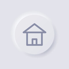 Obraz premium House Icon, White Neumorphism soft UI Design for Web design, Application UI and more, Button, Vector.