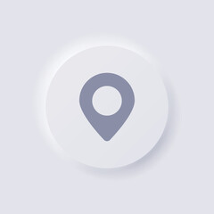Location pinpoint icon, White Neumorphism soft UI Design for Web design, Application UI and more, Button, Vector.