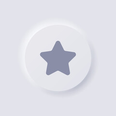 Star icon, Favorite symbol icon, White Neumorphism soft UI Design for Web design, Application UI and more, Button, Vector.