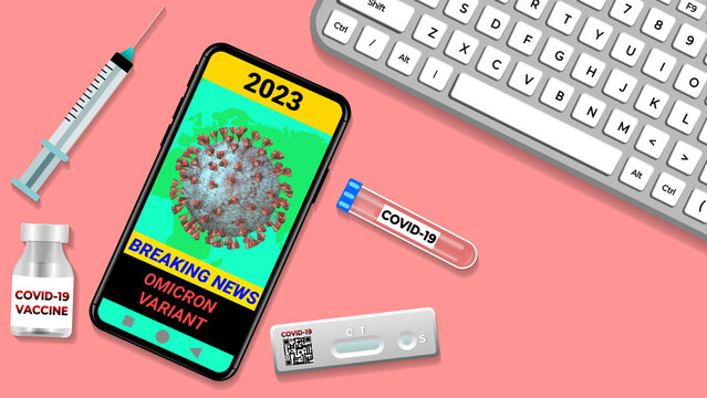 omicron varient in mobile concept illustration - Powered by Adobe