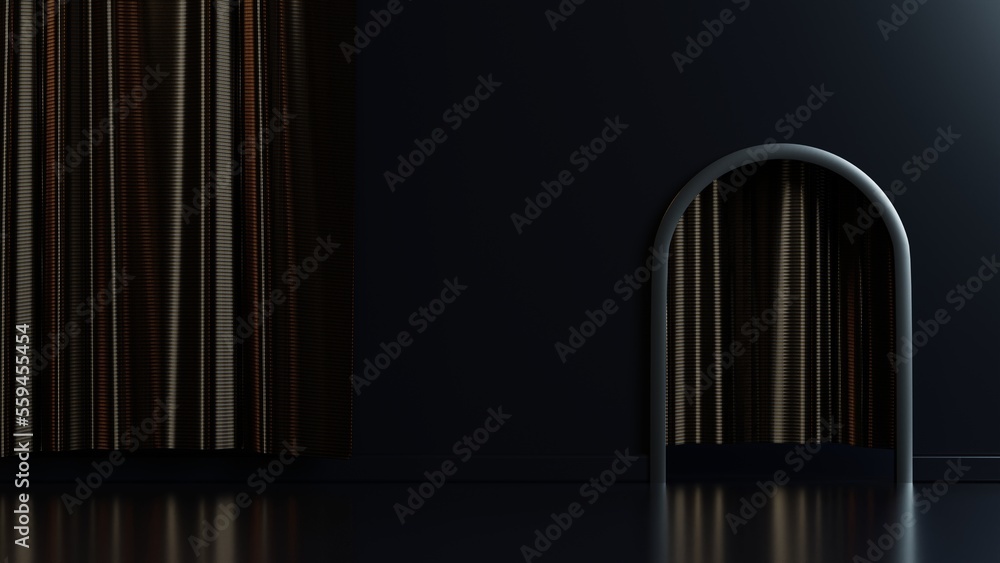 Canvas Prints 3d rendering minimalist background with luxury curtain for presentation platform