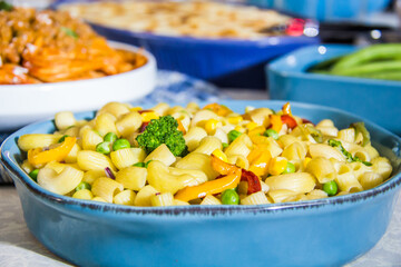 Pasta food shot with and without sauce, shot is selective focus with shallow depth of field. Photo taken at Cairo Egypt