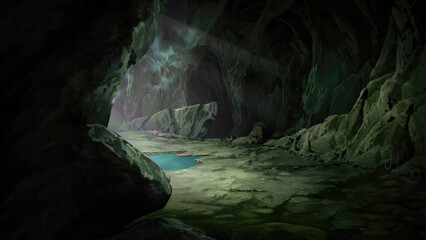 Anime background landscape wallpaper old village, old city, old street.