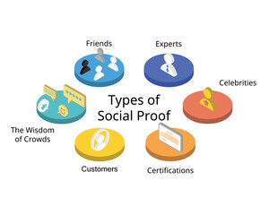 types of Social proof or informational social influence when people look for reviews, recommendations before buying