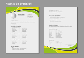 Double pages professional creative CV or resume template design for a creative person on white background  