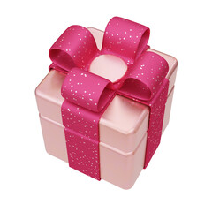 Metallic Pink Gift Box 3D Render Illustration