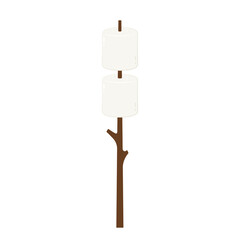Marshmallow stick. Marshmallow logo design. White Marshmallow icon.