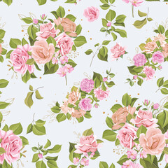 floral roses seamless pattern background