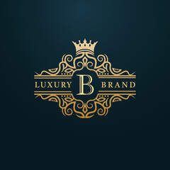 Luxury Gold B Letter Logo. Luxury Logo Initial Letter B Design