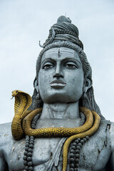A view of the Shiva temple on the banks of Arabian sea in the town of Muradeshwara