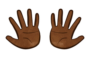 Fototapeta na wymiar Cute palm illustration of both hands 02