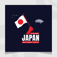 Happy japan national foundation day february 11th celebration vector design illustration templates