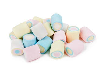 Marshmallows of different colors isolated