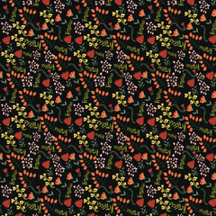 Seamless floral pattern with colored aroma. Floral pattern in the many kind of flowers,Bright, beautiful abstract tropical flowers.
