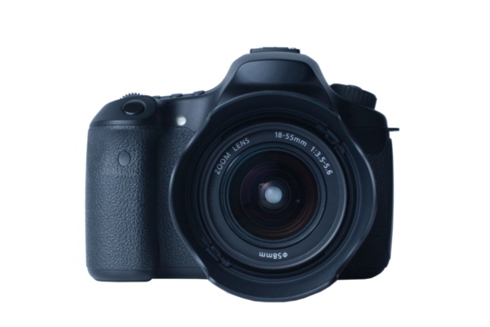 バリアングルモニターの一眼レフカメラ 透明背景