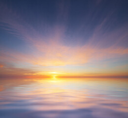 Naklejka na ściany i meble Epic sunset on the sea.