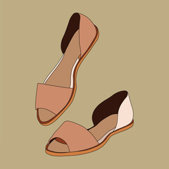 Vector illustration of simple female shoes