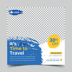 Obraz premium Travel holiday social media post banner template