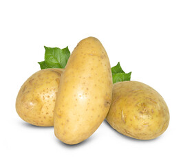 potatoes isolated on white background
