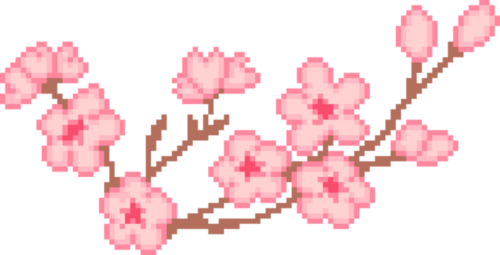 Cherry Blossom Pixel Art