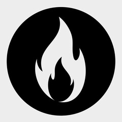 Fire icon or logo isolated sign symbol vector illustration. A high-quality black style fire vector icon with a circle