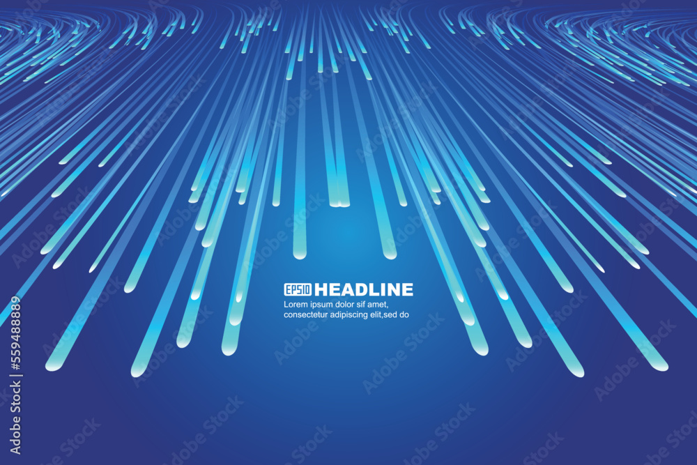 Sticker blue lines of science and technology extending head-on