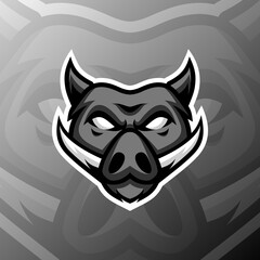 vector graphics illustration of a wild boar in esport logo style. perfect for game team or product logo