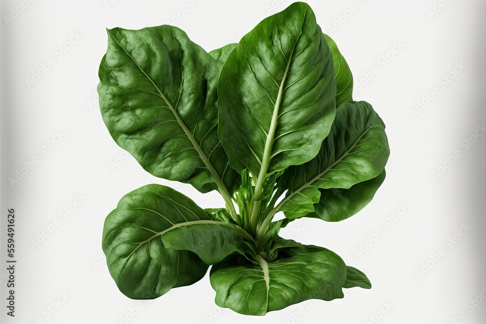Aufkleber a green plant with leaves on a white background with a white background behind it and a white backgr