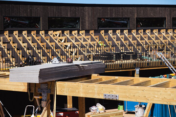 Construction site with tools and equipment