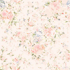 Lovely seamless spring roses pattern