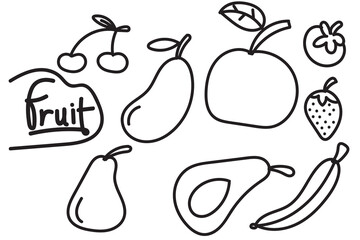 fruit doodle hand drawn vector design